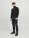 JACK & JONES Bradley sweat half zip regular fit - heren schipperstrui katoenmengsel met opstaande boord - zwart