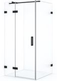 Maxaro Douchecabine Diamond 100x80cm 8mm Helder Veiligheidsglas Mat Zwart met Draaideur