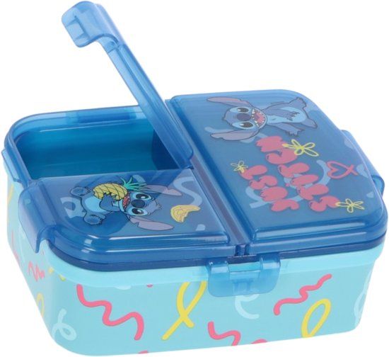 STOR Stitch Kinderlunchbox – Broodtrommel met 4 vakken