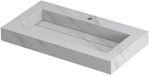 Wastafel INK Pitch Wastafel Keramische Slab Bak met Drain en Front en Side Skirts 1 Kraangat - 800x450x90 mm - Calacatta Mat