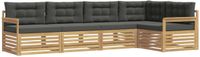 vidaXL - Buiten - bank - set - 6 - st - Wit - en - antracietkleurig - Polyester