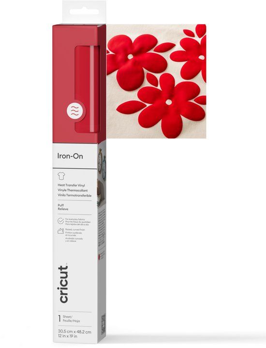 Cricut™ Puff Iron-On Rood – 30,5 x 48,3 cm