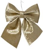 Decoris Kerstornamenten strikken - 2x - velvet creme - 12 x 13 cm