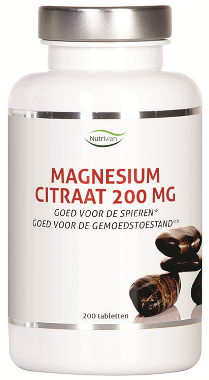 Nutrivian Magnesium Citraat 200mg Tabletten 200st