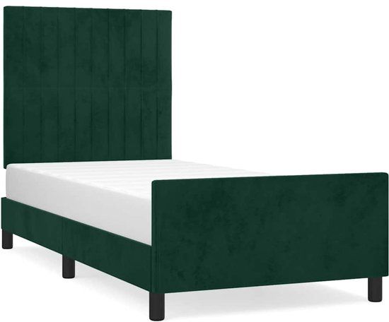 vidaXL Bedframe - 80x200 cm - Donkergroen - Velours