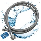Merkloos Kinkbestendige RVS Slang voor Wasmachine en Vaatwasser, 2 m