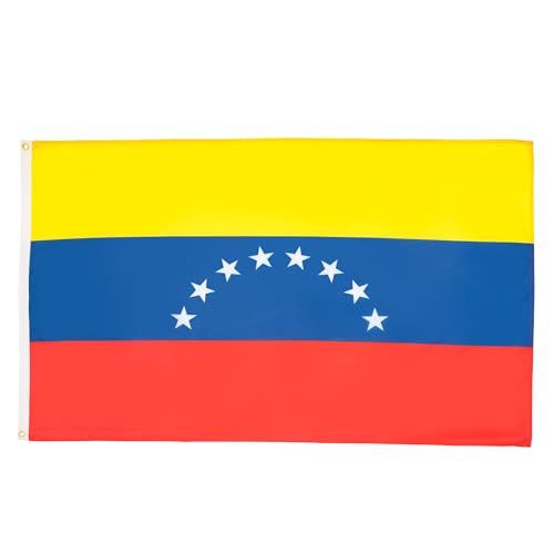 Venezuela 8 Star Flag 90x60 cm - New Venezuelan Flag Without Arms 60 x 90 cm - Banner 2x3 ft High Quality - AZ FLAG