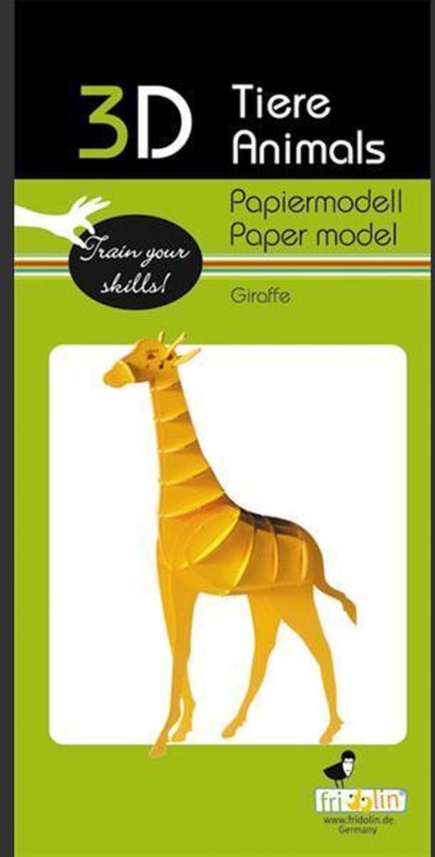 Fridolin 3D puzzel en/ of bouwpakket giraffe van hout