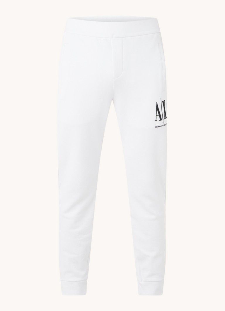 Armani Exchange Slim Fit Cropped Jogging Pants with Logo Embroidery