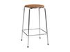 Fritz Hansen High Dot counter stool 4 pieds Wild cuir walnut-chrome