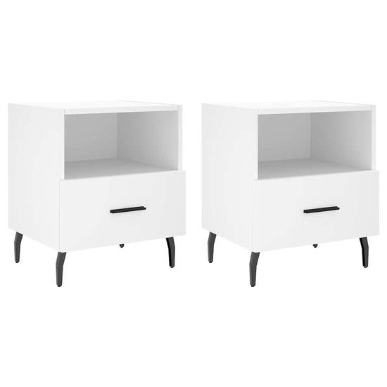 vidaXL Nachtkastjes - 2 stuks - 40x35x47,5 cm - Bewerkt Hout - Wit