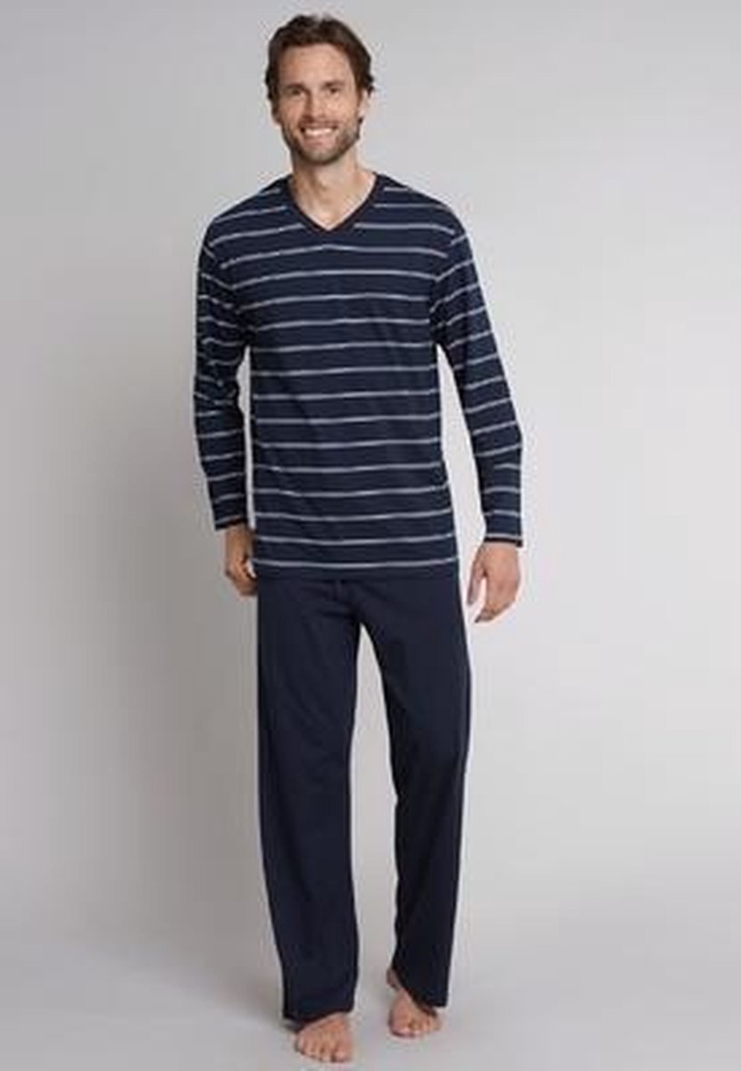 Schiesser Heren Pyjama - Donkerblauw - Maat XXL