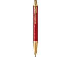 Parker IM Premium balpen - Rood met gouden detail - Medium punt - Blauwe inkt