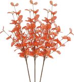 DK Design Kunstbloem Eucalyptus tak Silk - 3x - 72 cm - oranje