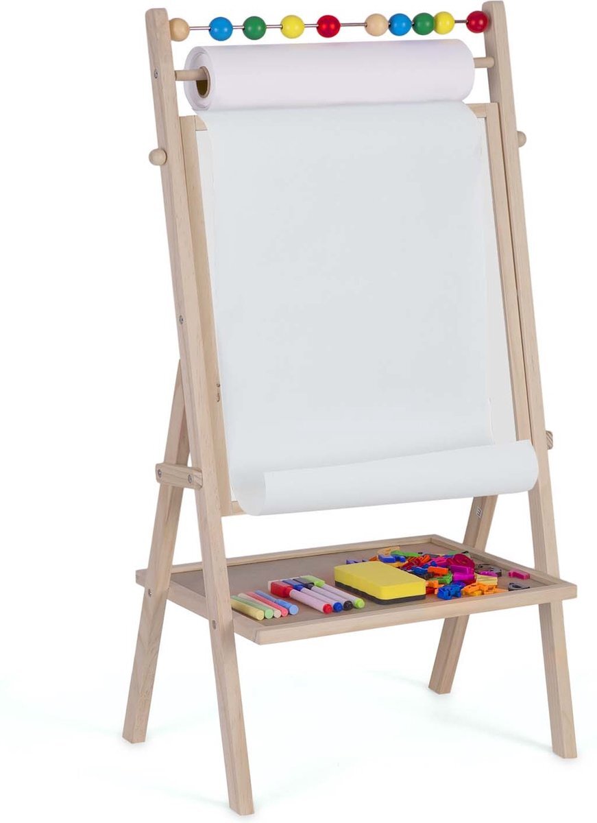 Viking Choice Schoolbord - dubbelzijdig - met papierrol - 62x28x44cm