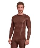 FALKE Heren Wool-Tech Round Neck Longsleeve Shirt Bruin M