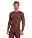 FALKE Heren Wool-Tech Round Neck Longsleeve Shirt Bruin M