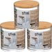5five 3x Stuks watten houder/box 9,5 x 9,5 cm van kunststof/bamboe