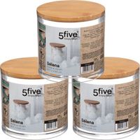 5five 3x Stuks watten houder/box 9,5 x 9,5 cm van kunststof/bamboe