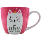 Dekohelden24 Maxi-XXL koffiemok/mok van porselein, XXL koffiepot, motief: Cat Sei enig, nicht artig, grootte H/Ø: 9,2 x 10,5 cm, inhoud 400 ml, vaatwasmachinebestendig.