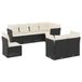 vidaXL Loungeset met kussens, polyrattan, zwart
