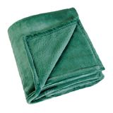 LINDER Rechthoekige deken zacht en cocooning – kleur smaragdgroen – 100% polyester – afmetingen 130 x 180 cm – collectie Cocoon