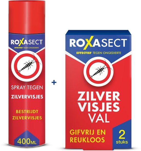 Roxasect Spray tegen Zilvervisjes 400ml + Zilvervisjesval