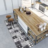 Crearreda Keukentapijt, 240 x 150 cm, cementine, leisteen, antislip, wasbaar, vinyl, keukenloper, antislip, loper voor de keuken, 100% Made in Italy