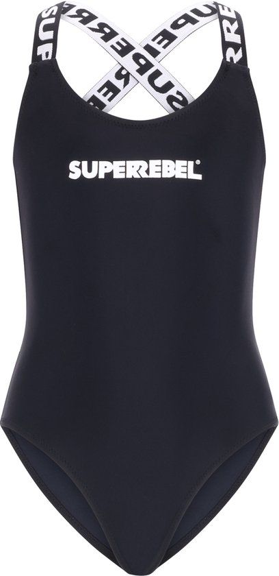 SuperRebel R601-5001 Meisjes Badpak Black Maat 14-164