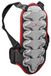 Black Crevice Rugbeschermer voor kinderen, jongeren en volwassenen, zwart-rood-zilver