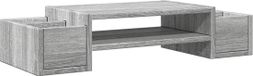 vidaXL - Monitorstandaard - met opbergruimte - 70x27x15 cm - hout - grijs sonoma