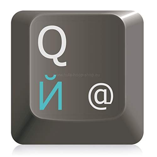 hoopomania Russische toetsenbordstickers, transparant, gelamineerd mat oppervlak Russisch standaard 11x13 mm lichtblauw