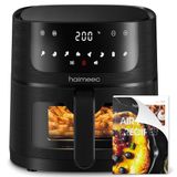 HAIMEEC Luchtfriteuse 4 l, 8 voorinstellingen, shake en grill, instelbare temperatuur en timer, digitaal touchscreen, 78 recepten, anti-aanbakcomponenten, gemakkelijk te reinigen