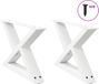 Pieds de table basse 2 pièces 50x(30-31,3) cm acier blanc