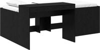 vidaXL Kinderhoogslaper met bureau Zwart 75 x 190 cm Bewerkt hout