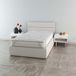 Italiaans Italian Bed Linen Gewatteerde matrastopper zilver met rubberen banden, 120 x 195 cm, wit