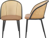 en.casa Eetkamerstoel Gagnef set van 2 bruin en zwart 82x56x55 cm