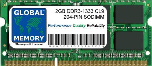 GLOBAL MEMORY 2GB DDR3 1333MHz PC3-10600 204-PIN SODIMM GEHEUGEN RAM VOOR MACBOOK PRO (VROEG/LAAT 2011)
