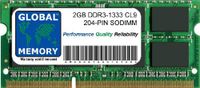 GLOBAL MEMORY 2GB DDR3 1333MHz PC3-10600 204-PIN SODIMM GEHEUGEN RAM VOOR MACBOOK PRO (VROEG/LAAT 2011)