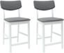 vidaXL Eetstoelen - 2 stuks - Massief Rubberhout - Wit - 48 x 49 x 95 cm