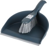 Urban Living Stoffer en blik set - donkerblauw - zachte borstel - kunststof - 32 x 22 cm