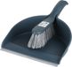 Urban Living Stoffer en blik set - donkerblauw - zachte borstel - kunststof - 32 x 22 cm
