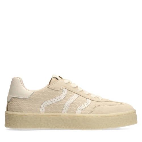 No Stress leren sneakers ecru