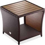 Casaria Bijzettafel - Polyrattan Vierkant 45x45x40cm - Bruin