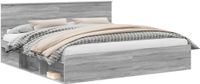 vidaXL Bedframe Grijs Sonoma 200 x 200 cm Massief grenenhout