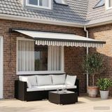 Maison Exclusive - Pare-soleil électrique, 3 x 2,5 mètre, rayé gris clair et blanc