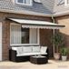 Maison Exclusive - Pare-soleil électrique, 3 x 2,5 mètre, rayé gris clair et blanc