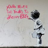 Homemania Muurfoto, geïnspireerd door Banksy, voor meisjes, decoratie, huisdecoratie, bedrukt, digitale druk, frame, meerkleurig, hout, katoen, 60 x 60 x 3 cm