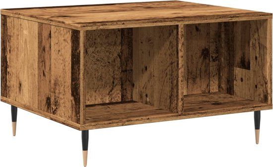 vidaXL Salontafel 60x50x36,5 cm Bewerkt Hout Oud Houtkleurig