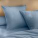 Someo Taie d'oreiller coton lavé - Bleu 65x65 - Celeste